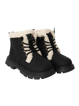 Black Synthetic Leather Zipper Boots For Kids-Unisex (TC-ZY1122-BLK)