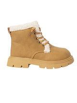 Khaki Synthetic Leather Zipper Boots For Kids-Unisex (TC-ZY1122-KHA)