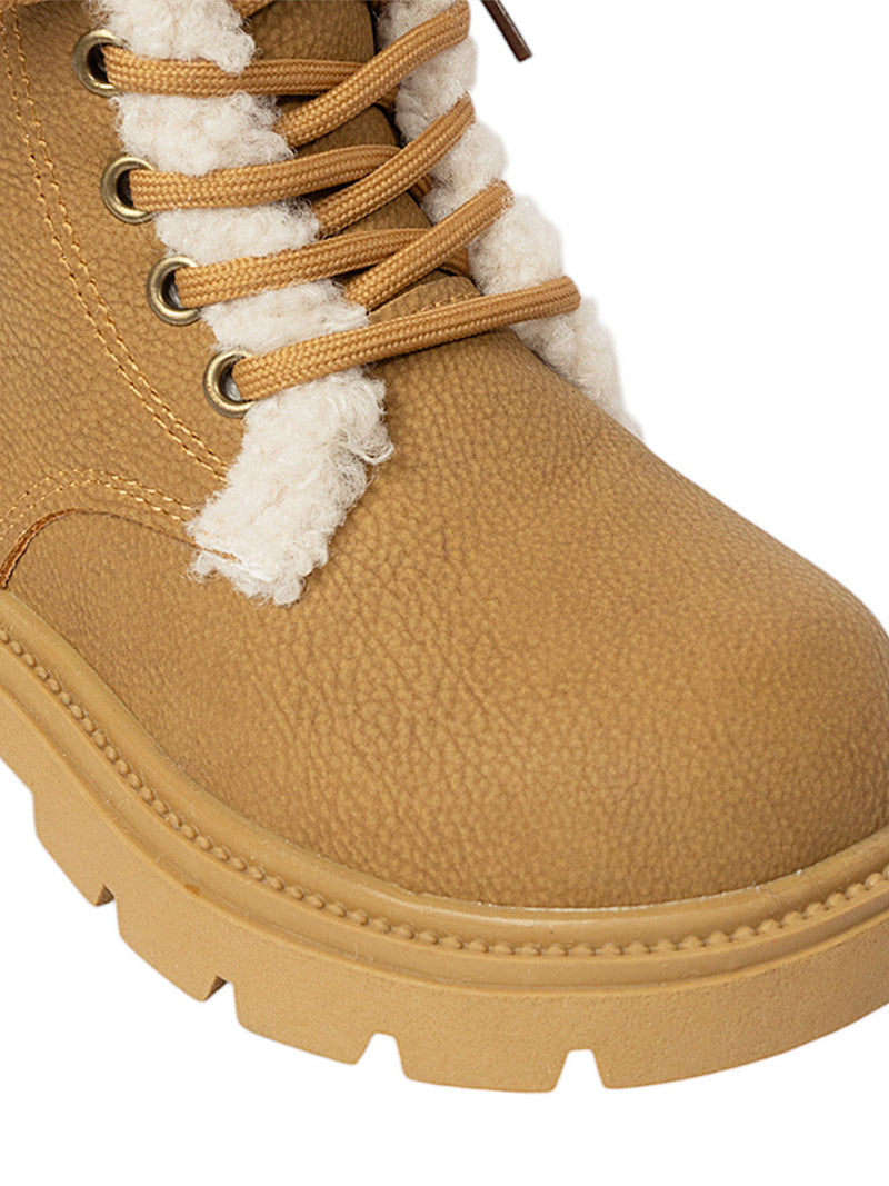 Khaki Synthetic Leather Zipper Boots For Kids-Unisex (TC-ZY1122-KHA)