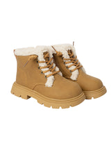 Khaki Synthetic Leather Zipper Boots For Kids-Unisex (TC-ZY1122-KHA)