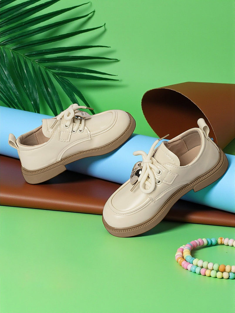 Beige Synthetic Leather Velcro Sneakers For Kids-Unisex (TC-ZY388-BEIG)
