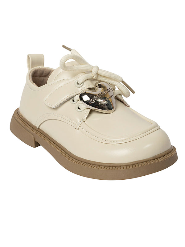 Beige Synthetic Leather Velcro Sneakers For Kids-Unisex (TC-ZY388-BEIG)