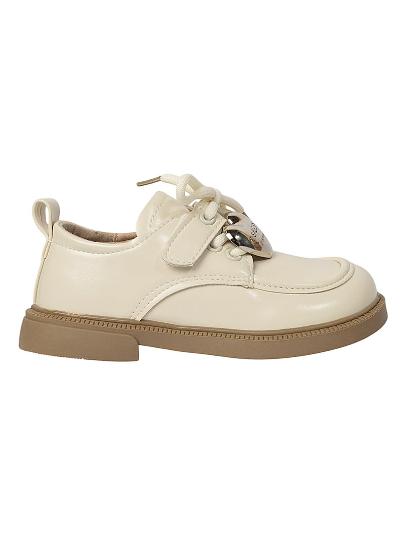 Beige Synthetic Leather Velcro Sneakers For Kids-Unisex (TC-ZY388-BEIG)