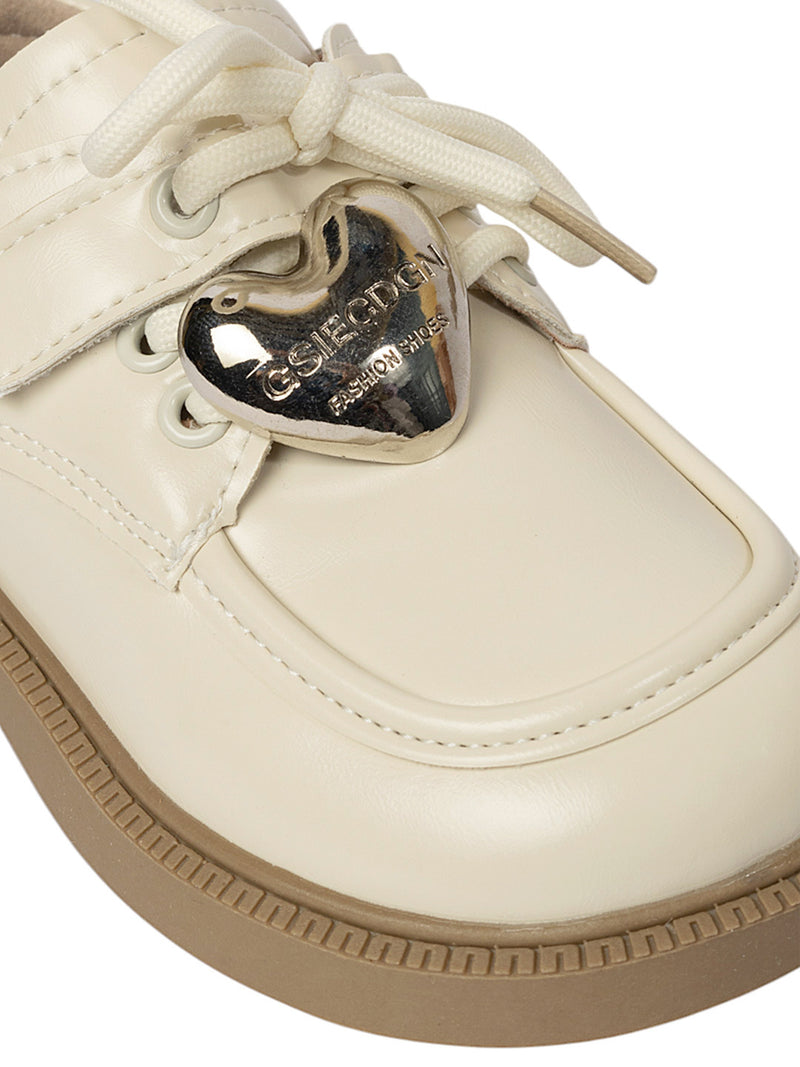 Beige Synthetic Leather Velcro Sneakers For Kids-Unisex (TC-ZY388-BEIG)
