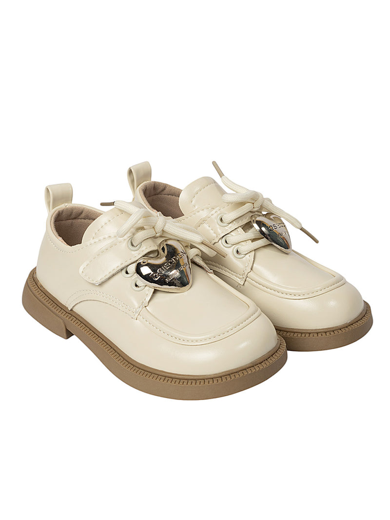 Beige Synthetic Leather Velcro Sneakers For Kids-Unisex (TC-ZY388-BEIG)