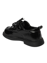 Black Synthetic Leather Velcro Sneakers For Kids-Unisex (TC-ZY388-BLK)
