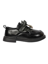Black Synthetic Leather Velcro Sneakers For Kids-Unisex (TC-ZY388-BLK)