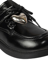 Black Synthetic Leather Velcro Sneakers For Kids-Unisex (TC-ZY388-BLK)
