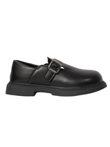 Black Synthetic Leather Velcro Loafers For Kids-Unisex (TC-ZY6510-BLK)