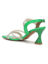 Green PU Stiletto Diamond Sandals (TP10378-GRNSIL)