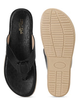 Black PU Slip-On Flats (TC-ST-015-BLK)