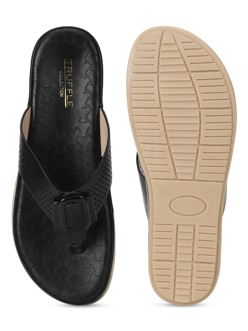 Black PU Slip-On Flats (TC-ST-015-BLK)