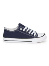 Navy Blue Lace Up Sneakers (TC-CAN1-NVY)