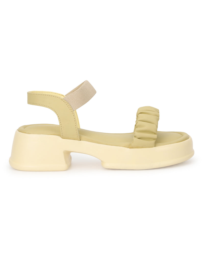 Yellow PU Block Sandals (TC-SM01-YEL)