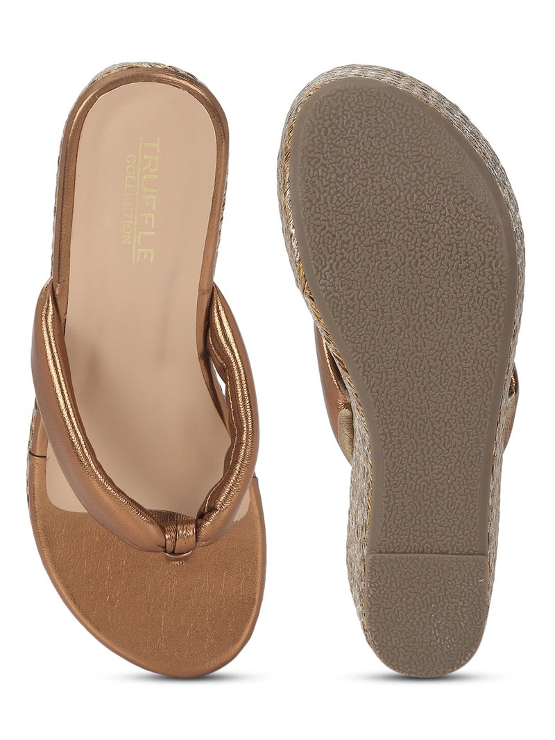 Copper PU Slip-On Wedges (TC-G08407-CPR)