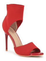 Red Knitted Stiletto Sandals (TC-CN-3212-1-RED)