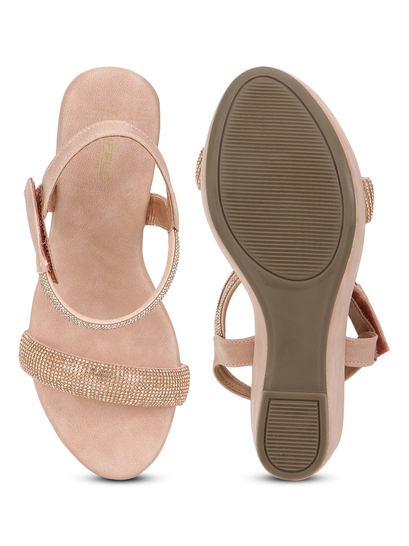 Pink PU Wedge Sandals (TC-G06979-PNK)