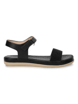 Black PU Slip-On Sandal (TC-ST-016-BLK)