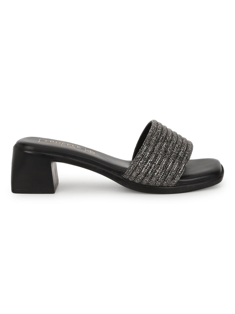 Black PU Block Sandals (TC-REN-T25-BLK)