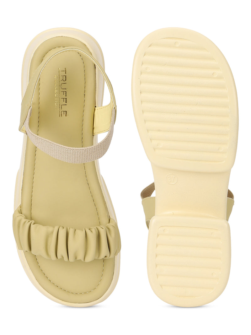 Yellow PU Block Sandals (TC-SM01-YEL)