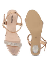 Rose Gold Diamond Block Sandals (TC-F66064-RGLD)