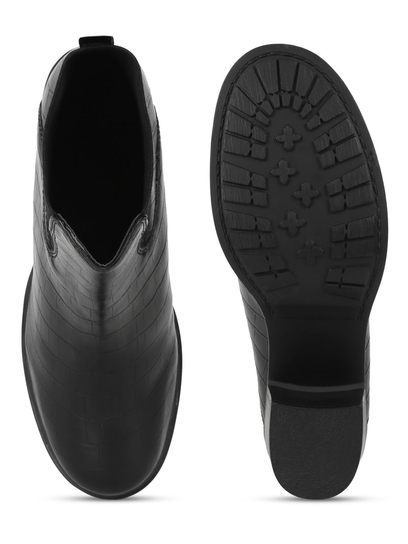 Black Croc PU Block Ankle Boots (TC-ST-BRUCE-BLKCROCPU)
