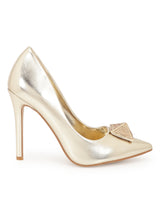 Gold PU Stiletto Sandals (TC-YKO-88706-LGLD)