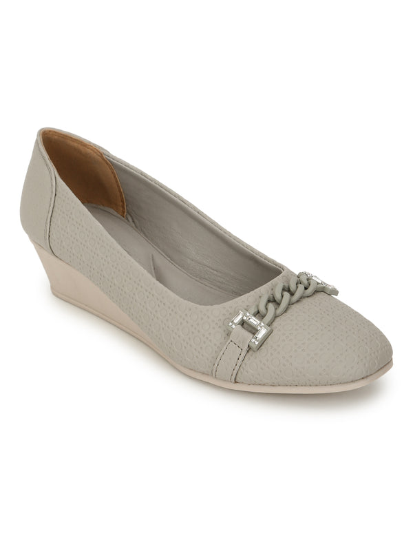 Grey PU Wedge Ballerina (TC-D08969-GRY)