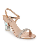 Rose Gold Diamond Block Sandals (TC-F66064-RGLD)