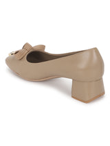 Beige PU Block Ballerina Sandals (TC-D09159-BEIG)