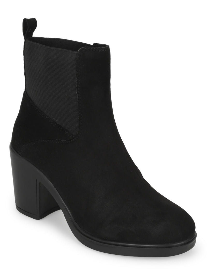 Black Suede Block Ankle Boots (TC-ST-BRUCE-BLKMIC)
