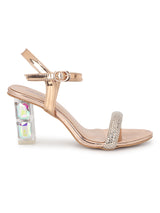 Rose Gold Diamond Block Sandals (TC-F66064-RGLD)