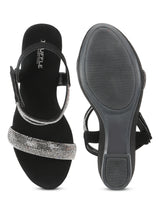 Black Suede Wedge Sandals (TC-G06979-BLK)