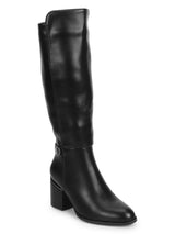 Black PU Block Long Boots (TC-219557-11-BLK)