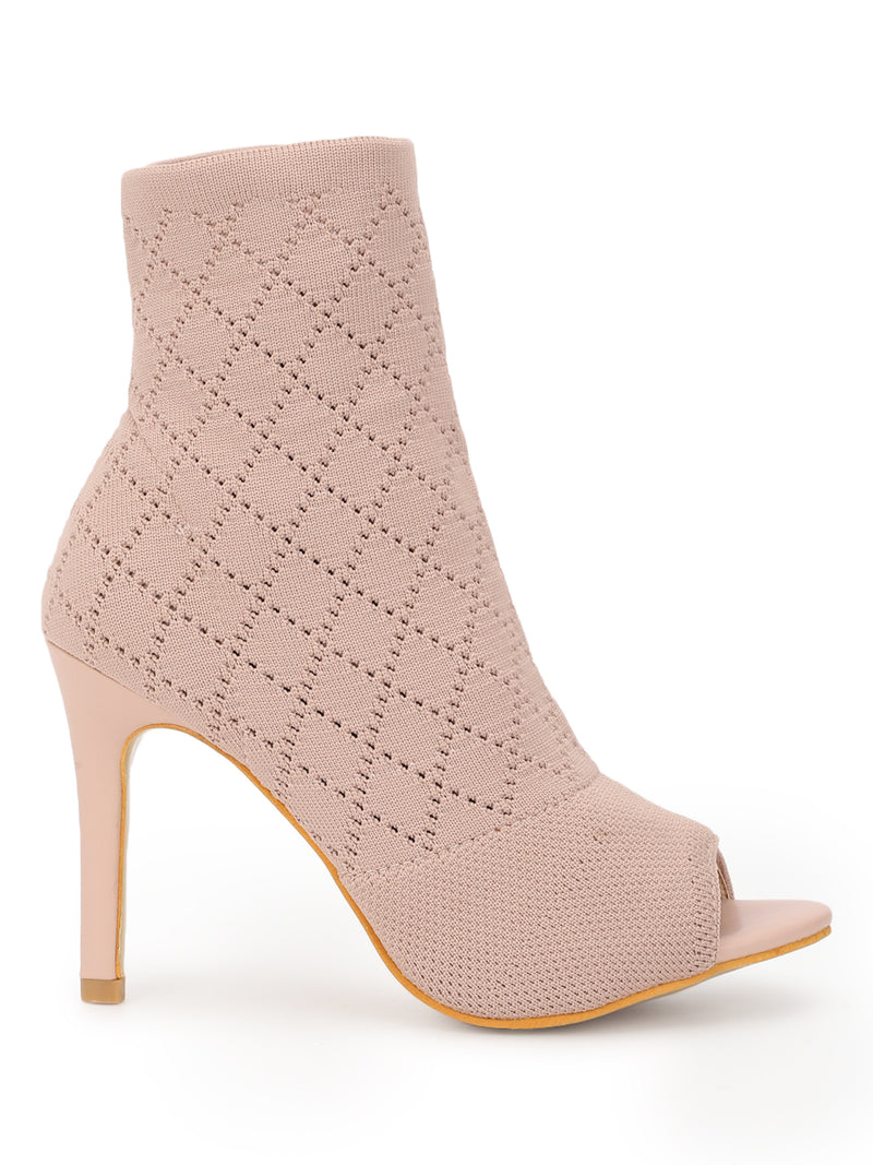 Nude Knitted Stiletto Sandals (TC-CN-883-6-NUD)