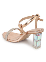 Rose Gold Diamond Block Sandals (TC-F66064-RGLD)