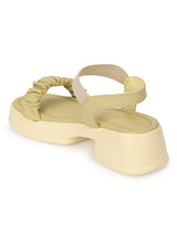 Yellow PU Block Sandals (TC-SM01-YEL)