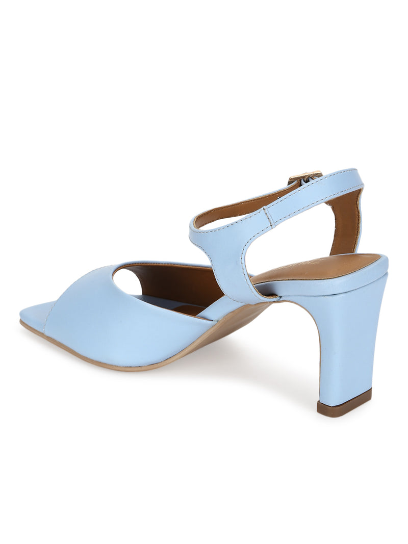 Blue PU Slim Block Sandals (TC-ST-1229-BLUPU)
