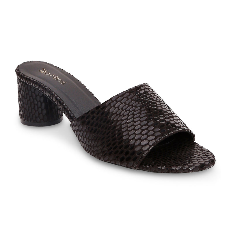 Tao Paris Meg 10002-01 Patterned Black Heels