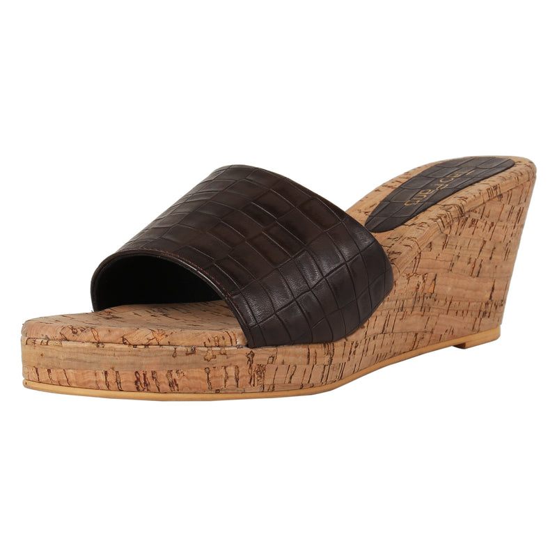 Tao Paris Ina 10013-01 Brown Patterned Wedges
