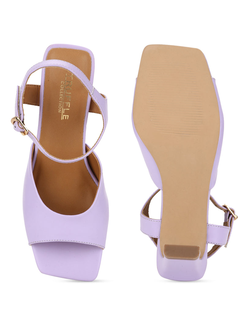 Lilac Purple PU Slim Block Sandals (TC-ST-1229-LILPU)