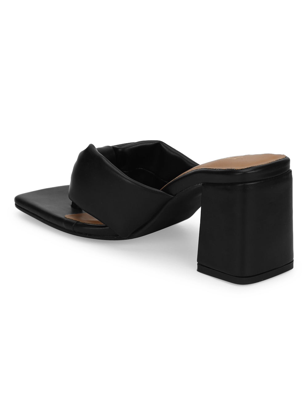 Black PU Flip Flop Block Heel Mules (TC-ST-1227-BLKPU) – Truffle