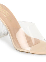 Nude Clear Perspex High Heel Mules