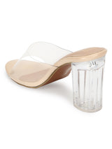 Nude Clear Perspex High Heel Mules