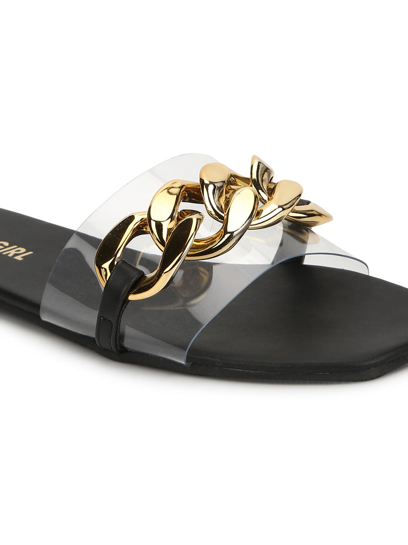 Black and best sale gold slides