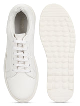 White PU Cleated Bottom Sneakers (TC-ST-1024-WHTPU)