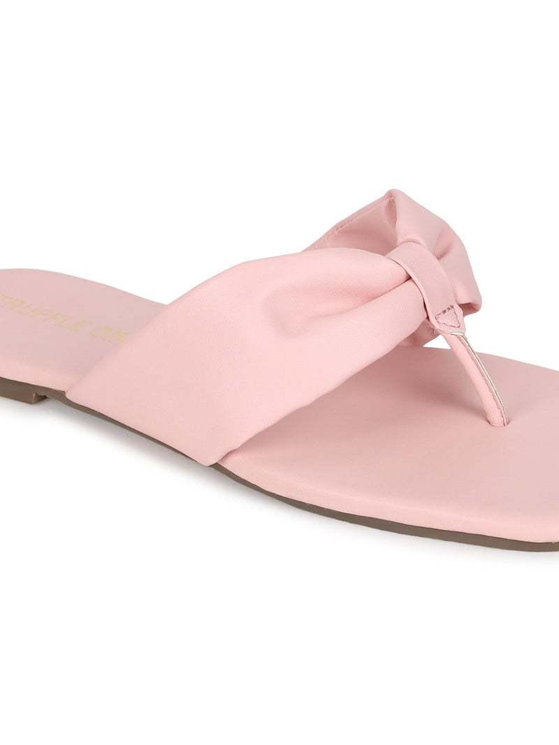 Baby Pink PU Flip Flop Slippers (TC-ST-1216-PNK)