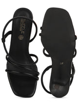 Black PU Slip On Stilettos