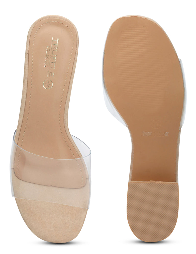 Nude Perspex Slip-on Sandals