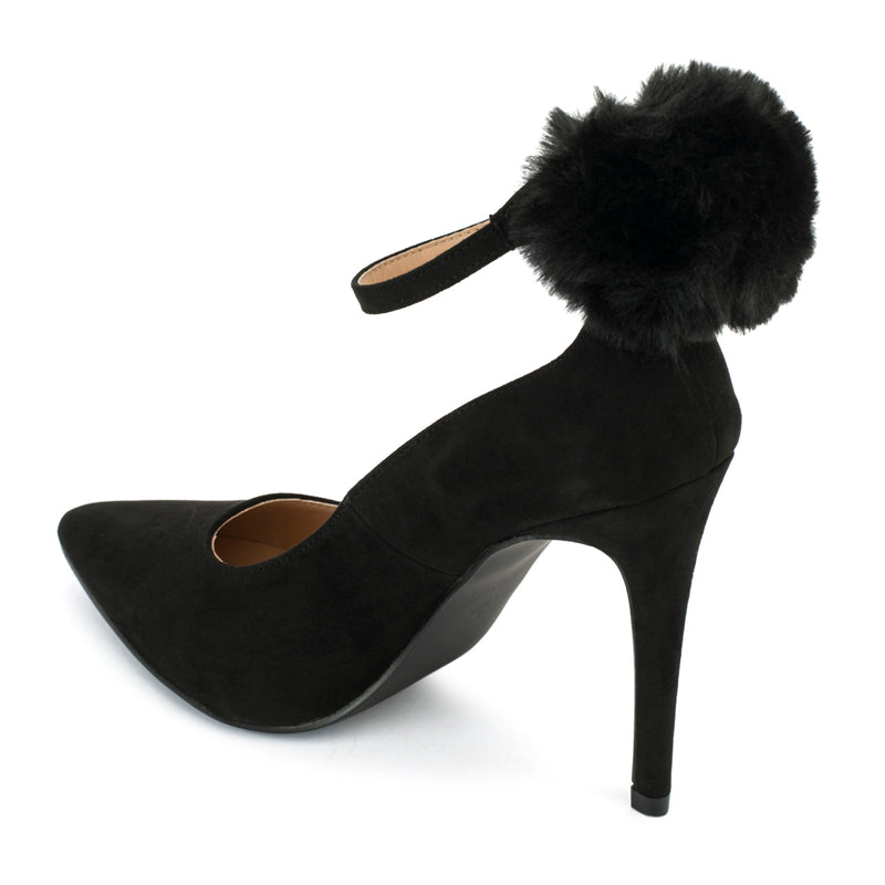 Pointy Toe Pom Pom Stilettos